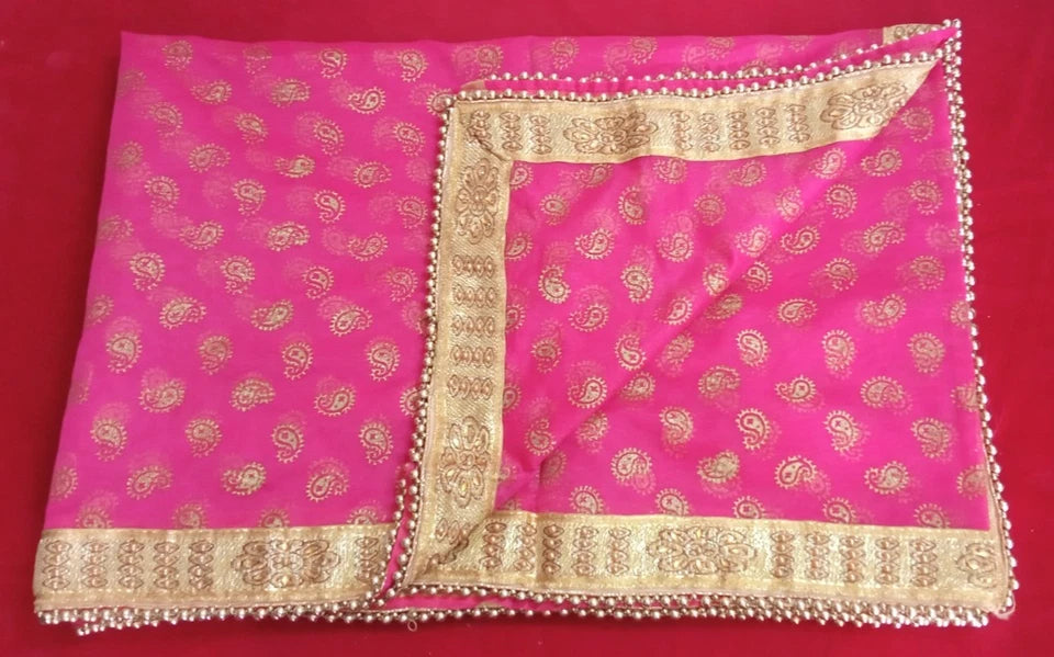 Groom Sherwani Dupatta Pink Silk Wedding Stole