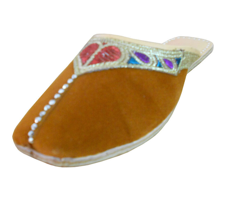 Women Clogs Slippers Traditional Jutties Indian Brown Handmade Mojaries Flip-Flops Flat US 6-10