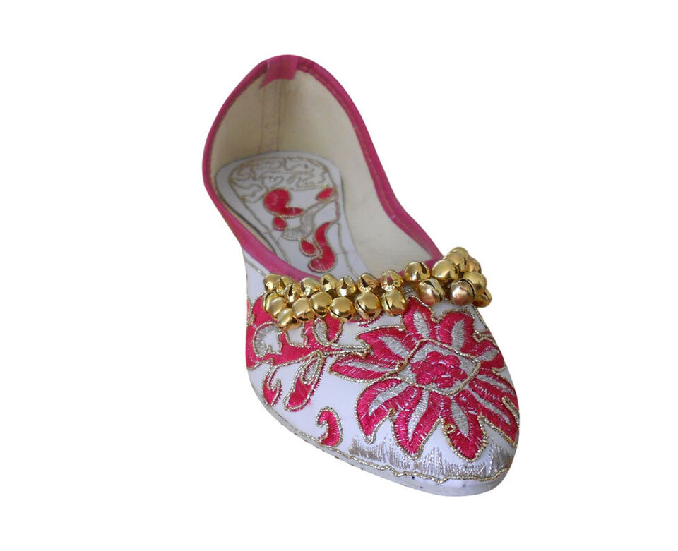 Women Shoes Traditional Mojaries Indian Handmade Multi-Color Jutties Pointy Flip-Flops Flat US 5-8