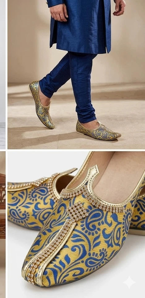 Handmade Wedding for Men Yellow Mojari