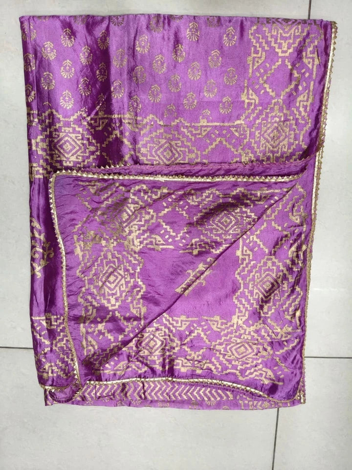 Wedding Dupatta Multicolor for Women Phulkari Bridal Silk