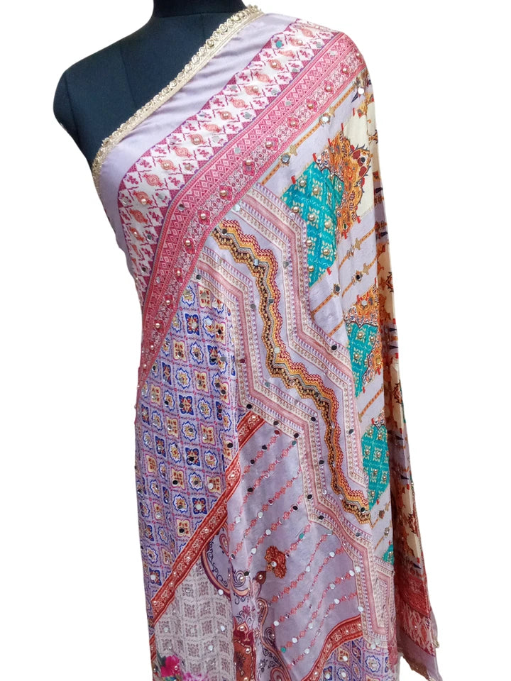 Wedding Dupatta for Women Pakistani Multicolor Bridal Silk