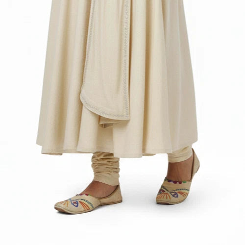 Handmade Bridal Jutti Camel Ethnic Flats Mojari