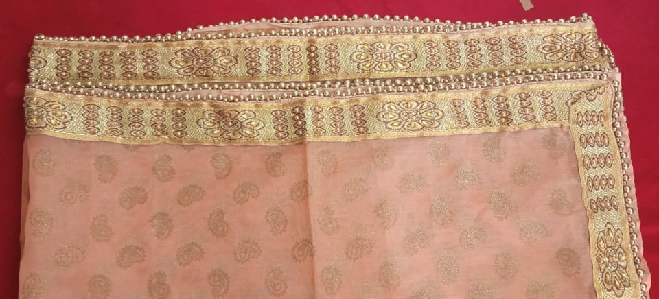 Groom Sherwani Dupatta Peach Silk Wedding Stole