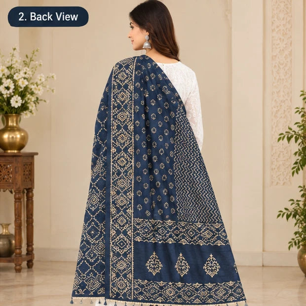 Wedding Multicolor Dupatta for Women Phulkari Bridal Silk
