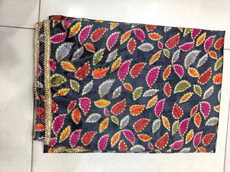 Wedding Multicolor Dupatta for Women Phulkari Bridal Silk