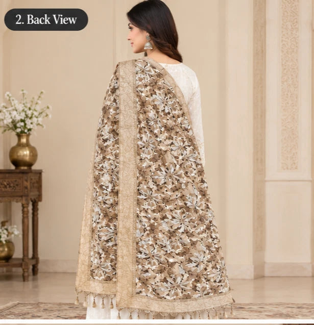 Wedding Dupatta Multicolor for Women Phulkari Bridal Silk