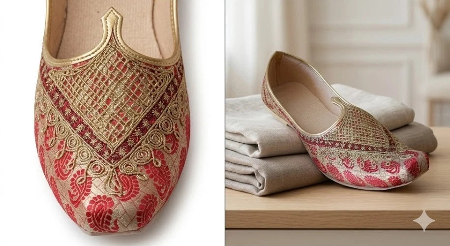 Men Wedding Mojari Multicolor Handmade Synthetic Jutti