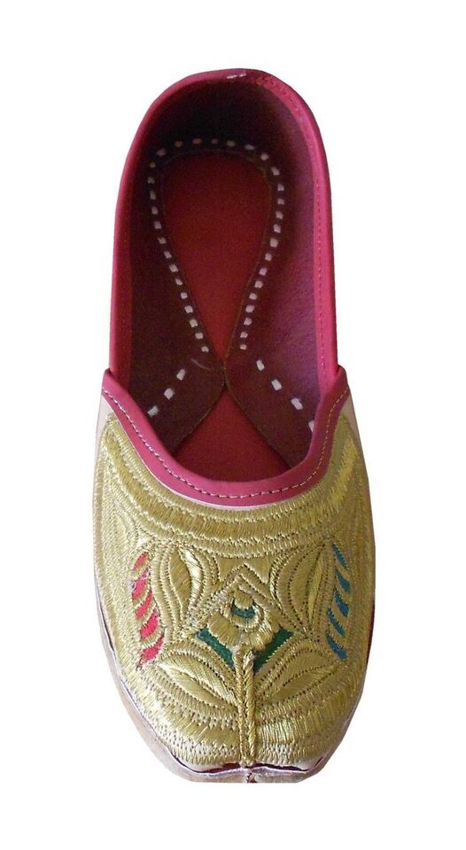 Women Shoes Handmade Leather Wedding Khussa Loafers Casual Mojaries Indian Jutties Flip-Flops Flat US 6-10