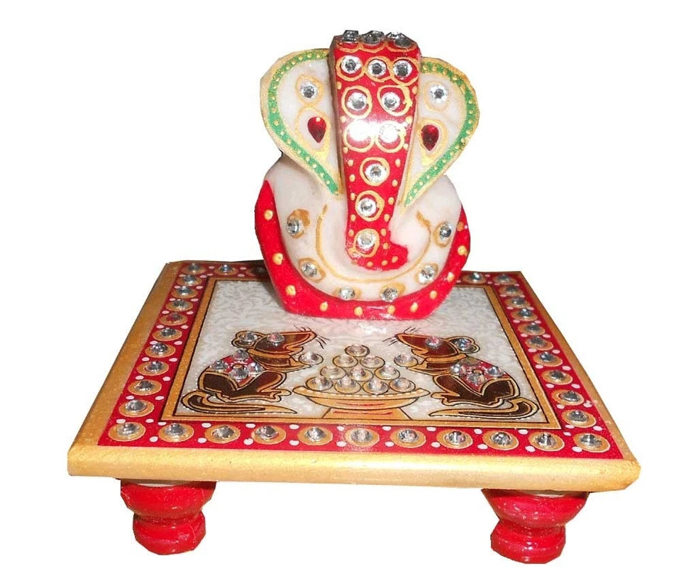 Home Decor Lord Ganesha Statue Indian Handmade Marble Sculpture White