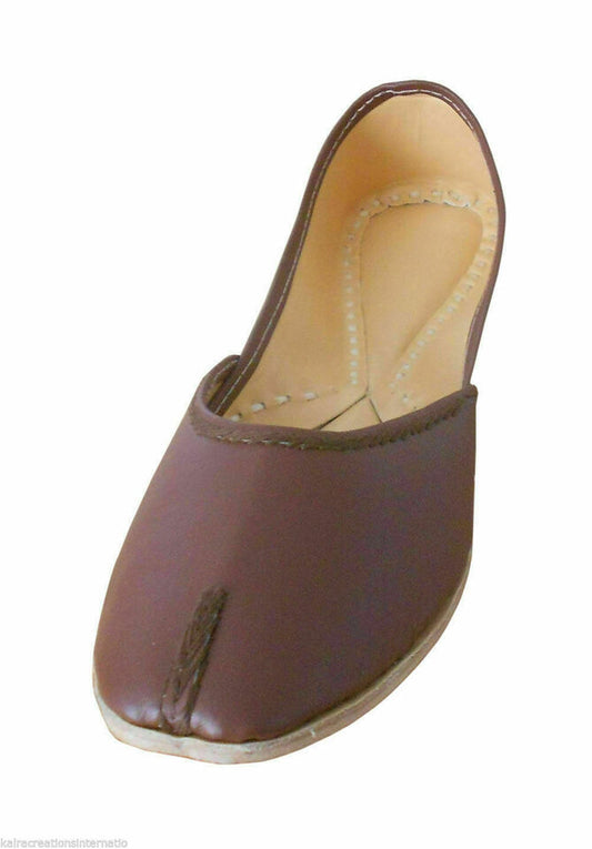 By Kalra Creations Women Shoes Indian Handmade Leather Jutties Punjabi Casual Mojaries Flip-Flops Flat US 6-11