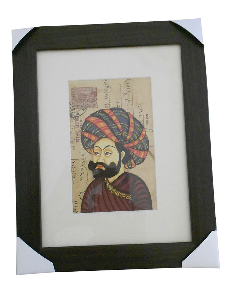 Painting Colorful Home Decor Handmade Used Indian Traditional Postcard Framed