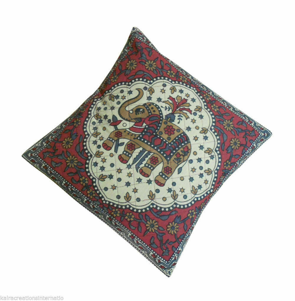 Cushion Cover 5 pcs Indian Animal Print Handmade Quilted Throw Pillow Case 16"