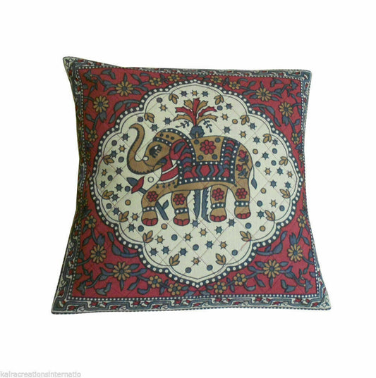 Cushion Cover 5 pcs Indian Animal Print Handmade Quilted Throw Pillow Case 16"